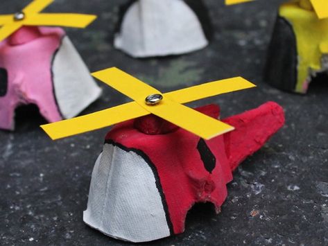 Helicopter Craft, Kids Summer Camp, Airplane Crafts, Egg Carton Crafts, Transportation Theme, Summer Crafts For Kids, Kids' Crafts, Egg Carton, Create And Craft