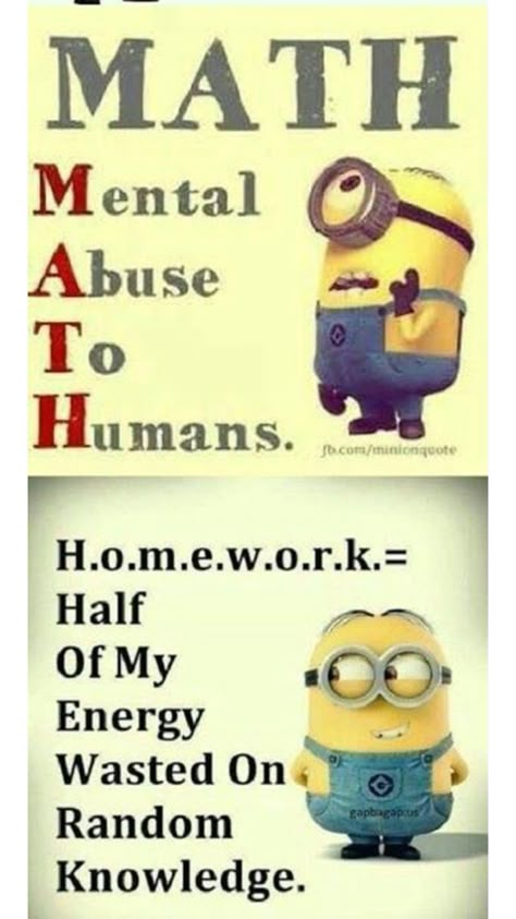 Hate Math, I Hate Math, Minion Humor, Funny Math Jokes, Minion Memes, Bts Funny Memes, Minion Jokes, School Funny, Math Jokes