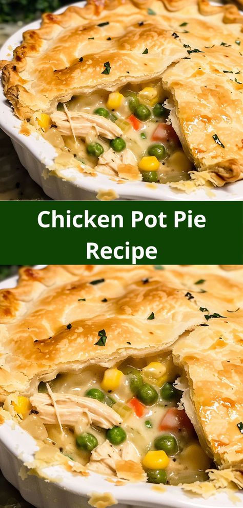 Chicken Pot Pie Puff Pastry, Pot Pie Puff Pastry, Puffy Pastry, Dumplings Chicken, Classic Chicken Pot Pie, Puff Pastry Chicken, Easy Chicken Pot Pie Recipe, Best Chicken Pot Pie, Homemade Chicken Pot Pie