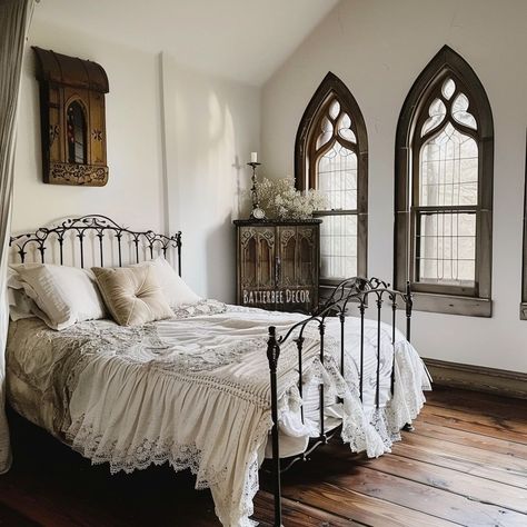 MASHUP - Gothic / Farmhouse Gothic Farmhouse Bedroom - ok so I am totally down with this style. Light or dark, it just works 😍 ~ Photos… | Instagram Farmhouse Gothic, Cozy Farmhouse Bedroom Ideas, Gothic Farmhouse, Cozy Farmhouse Bedroom, Farmhouse Bedroom Ideas, Living Room Styles, Cozy Farmhouse, Elegant Bedroom, Gothic Home Decor