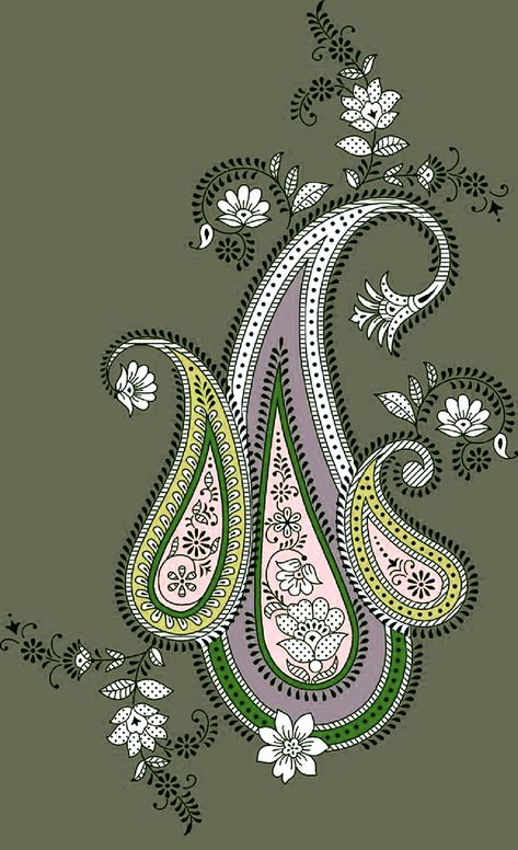 description Paisley Print Design, Adobe Illustrator Graphic Design, Botanical Flower Art, Paisley Wallpaper, Paisley Flower, Flower Bedding, Flower Drawing Design, Print Design Art, Folk Art Flowers