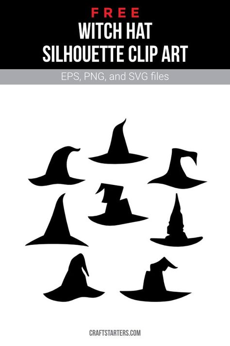 Witches Hat Doodle, Witch Hat Clipart, Witch Quilt, Hat Silhouette, Whimsical Witch, Hat Clipart, Witch Drawing, Witch Silhouette, Hat Template