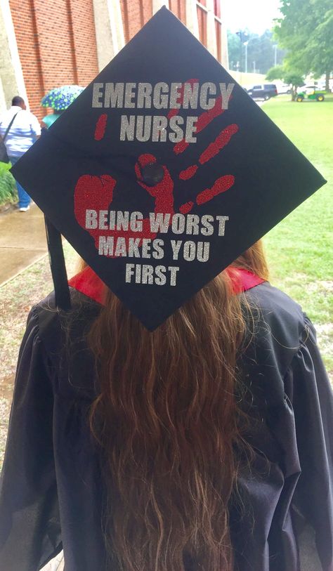 Emergency Department Nurse Graduation Cap, Nursing Graduation Cap Er Nurse, Adn Nursing Graduation Cap, Er Nursing Graduation Cap, Emergency Room Nurse Graduation Cap, Ed Nurse Graduation Cap, Er Nurse Cap Decoration, Er Graduation Cap, Emergency Nurse Graduation Cap