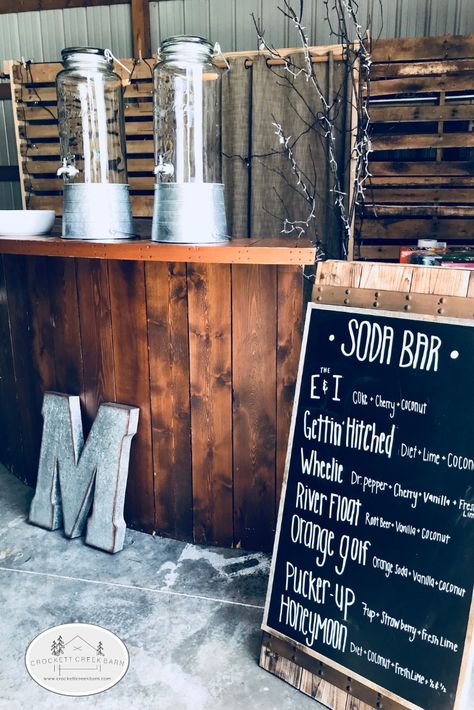 Let's get fizzy. Who wouldn't love to grab a mix from this SODA BAR? Wedding Italian Soda Bar, Soda Bar At Wedding, Wedding Soda Station, Wedding Reception Soda Bar, Soda Bar Wedding Drink Stations, Italian Soda Bar Wedding, Soda Bar Drink Stations, Wedding Soda Bar, Soda Bar Ideas