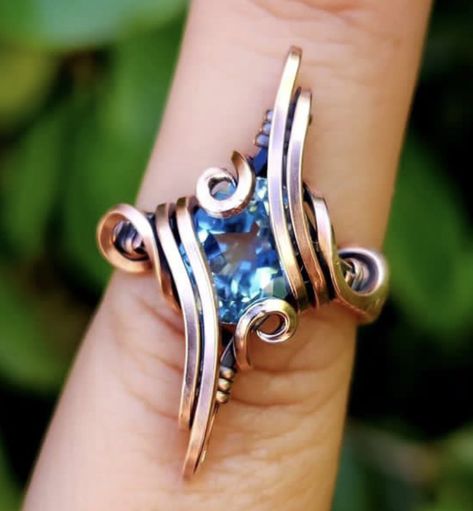 Wire Wrapped Engagement Ring, Wire Bending, Diy Wire Jewelry Rings, Wire Wrap Ring, Twist Jewelry, Wire Jewelry Patterns, Wire Jewelry Rings, Diy Beaded Rings, Wire Jewelery