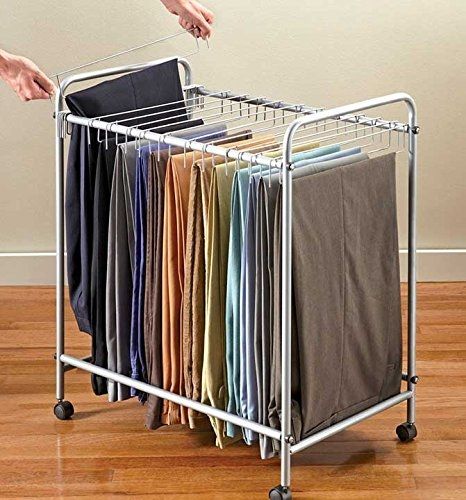 Rolling Pants, Small Space Clothing Storage, Pants Organization, Pant Storage, Deco Studio, Small Closets, Pant Hangers, Small Space Storage, Hanger Rack