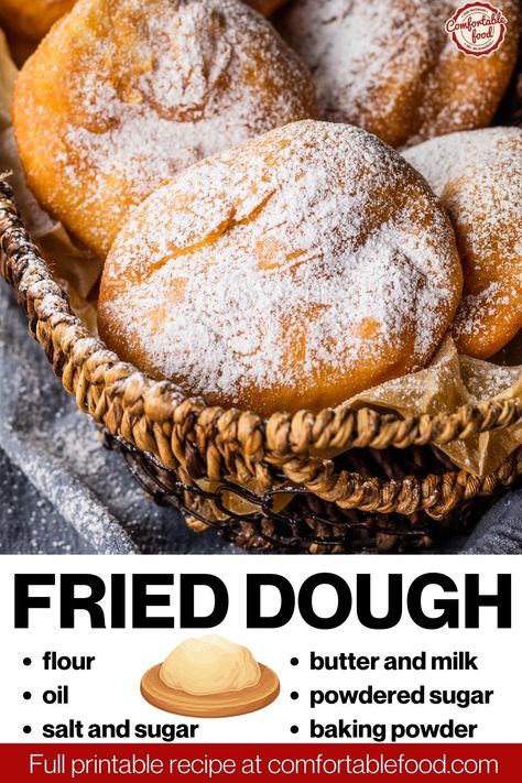 Fry Dough Recipe, Pantry Desserts Quick, Fried Dough Recipe Easy, Fried Dough Recipe, Quick Dough, Fried Dough Recipes, Frozen Bread Dough Recipes, Fried Bread Recipe, Sweet Fries