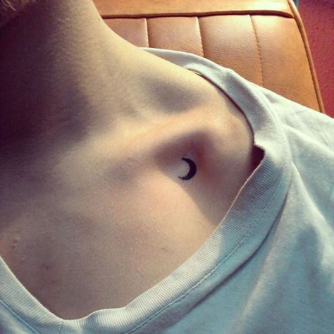 moon clavicle tattoo - 35 Cute Clavicle Tattoos for Women Small Crescent Moon Tattoo, Hai Tattoo, Clavicle Tattoo, Small Moon Tattoos, Basic Tattoos, Crescent Moon Tattoo, Neck Bones, Bone Tattoos, Tattoo Designs For Girls