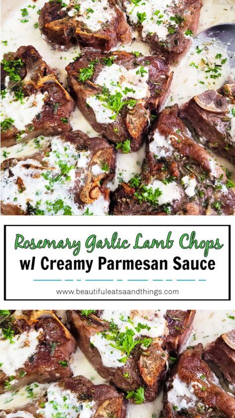 Lamb Chop Recipes With Sauce, Lamb Chop Sides Recipes, Dutch Oven Lamb Chops, Creamy Lamb Chops, Stuffed Lamb Chops, Boneless Lamb Chop Recipes, Lamb Chops Sauce, Lamb Chop Sauce Recipe, Lamb Sirloin Chops Recipes