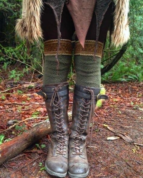 Liminal City, Goblin Outfit, Hobbitcore Fashion, Druid Outfit, Viking Boots, Woodland Fairy, Winter Girls, Cute Socks, Mori Girl