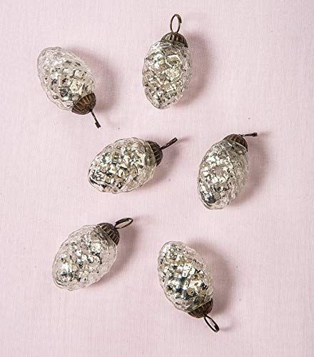 PRICES MAY VARY. Set of 6. Luna Bazaar's vintage Christmas ornament set has an antique looking Silver metallic finish. These mini mercury glass pine cone ornaments are the perfect holiday ornaments to use as mini Christmas tree decorations, holiday home decor or for wedding gifts and favors. We have a wide variety of holiday ornaments in different sizes, colors and styles. Product SpecificationsDimensions: Approximately 1 - 1.5 inchesColor: Silver Mercury GlassMaterial: GlassWhat's Included: 1 p Pine Cone Ornaments, Cone Ornaments, Mini Christmas Tree Decorations, Mercury Glass Christmas Ornaments, Mercury Glass Christmas, Ornaments Christmas Tree, Large Christmas Tree, Pinecone Ornaments, Mercury Glass Ornaments