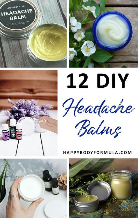 12 DIY Headache Balm Recipes for Instant Pain Relief | These balm recipes also contain completely natural products (such as essential oils), making them not just effective at treating your headache, but also working long-term to keep them away. Headache Balm, Natural Headache Relief, Home Remedy For Headache, Healthy Diet Tips, Healing Oils, Headache Relief, Migraine Headaches, Good Health Tips, Health And Fitness Tips