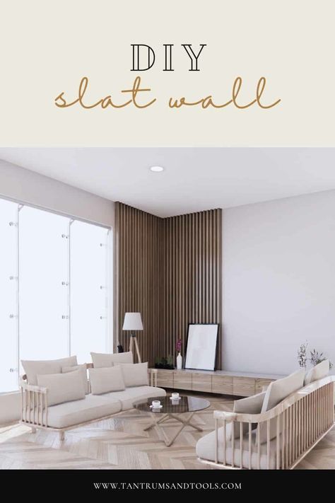 Wood Slat Pony Wall, Corner Wall Slats, Wood Panel Corner Wall, Floating Slat Wall, Corner Wood Accent Wall, Corner Accent Wall Bedroom, Wood Slat Projects Easy Diy, Wood Accent Corner Wall, Wooden Slat Accent Wall