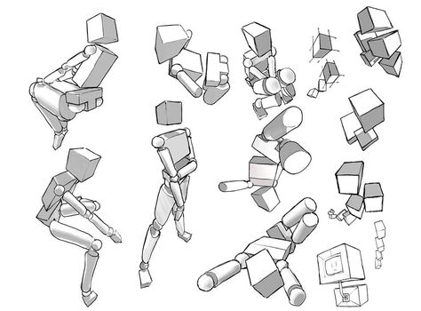 BearTheMighty on Instagram: “box sketches plus video showing process. swipe to see both parts of the video! #art #artistsoninstagram #artistsofinstagram #sketch…” Box Anatomy Reference, Torso Box Drawing, Box Mannequin Drawing, Box Figure Drawing, Anatomy Box Method, Drawing Boxes In Perspective, Box Sketch Drawing, Box Body Shape, Box Method Drawing