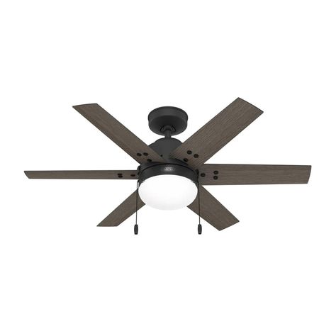 PRICES MAY VARY. [44 inch Matte Blacl Ceiling Fan] This is a simple, classic, comfortable ceiling fan provides a fresh, farmhouse look in large rooms. Featuring a 6 Blades Greyed Walnut (Black) or Light Oak (Matte Black) gives clean and sleek style, this indoor ceiling fan is a multi-functional and energy efficient ceiling fan, which will circulate the air and provide charming ambiance. [Perfect Ceiling Fan For Your Space And Budget] It can grace your space well and make your room more beautiful Ceiling Fan With Lights, Hunter Ceiling Fans, Fresh Farmhouse, Hunter Fans, Living Room Family, Indoor Ceiling Fan, Hunter Fan, Sleek Style, Dining Room Kitchen