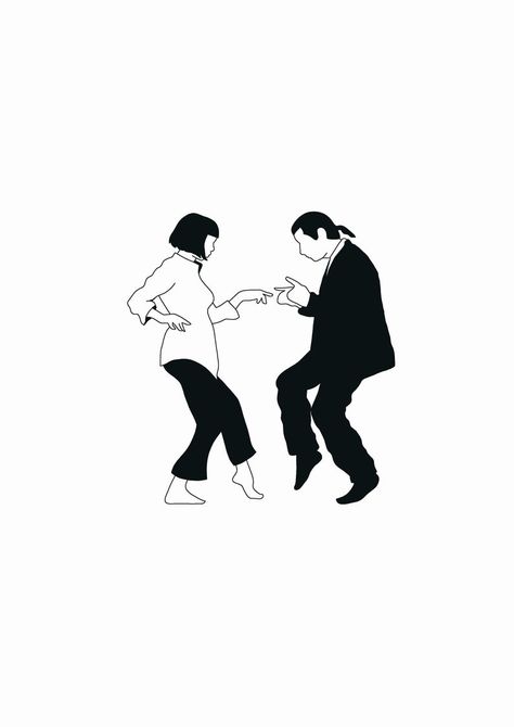 Pulp Fiction Stencil, Pulp Fiction Tattoo Minimalist, Classic Movie Tattoos, Pulp Fiction Drawing, Tarantino Tattoo Ideas, Pulp Fiction Painting, Pulp Fiction Tattoo, Kollage Konst, Arte Pulp