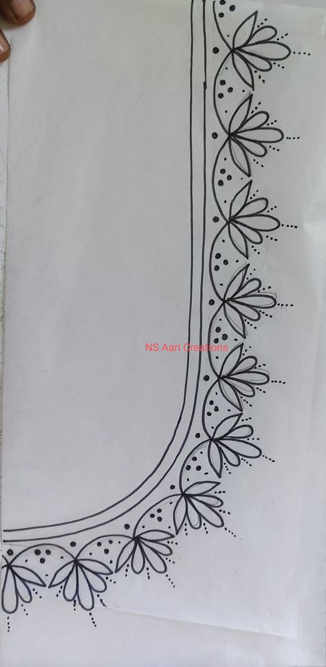 NS Arts and Creations Aya Couture, Daisies Embroidery, Peacock Embroidery Designs, Modern Hand Embroidery Patterns, Flower Pattern Drawing, Simple Hand Embroidery Patterns, Hand Work Design, Birds Embroidery Designs, Simple Embroidery Designs