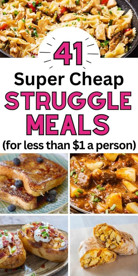 Cheap Dinner Ideas For Family, Cheap Meals On A Budget, Struggle Meals, Cheap Family Dinners, Dinner Ideas For Family, Dirt Cheap Meals, Quick Cheap Meals, Cheap Meal Plans, Frugal Meal Planning