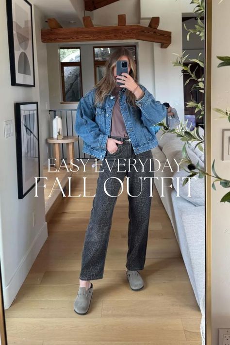 Loving this cute and casual look for an easy early fall transition outfit. Styled my classic oversized denim jacket with my go-to jeans and slides for a casual everyday outfit. Tap to shop! Birkenstock Boston Clogs, Boston Clogs, Fall Transition Outfits, Fall Transition, Oversized Denim Jacket, Birkenstock Boston, Cold Weather Outfits, Birkenstock Boston Clog, Everyday Outfit