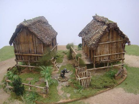 Japanese Farmhouse, Medieval Cottage, Nativity Scene Diy, Japanese Buildings, Bahay Kubo, Warhammer Terrain, Medieval Houses, Wargaming Terrain, Christmas Nativity Scene