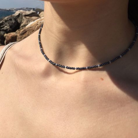 Surfer Woman, Leather Anklets, Anklets For Women, Choker Black, Black Choker Necklace, Ankle Chain, Les Chakras, Black Bead Necklace, Aegean Sea