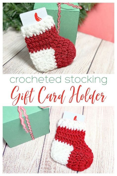 Crochet Card Pouch, Crocheted Stocking, Stocking Pattern Free, Pouch Ideas, Handmade Wrapping Paper, Crochet Stocking, Christmas Stocking Gifts, Crochet Christmas Gifts, Crochet Christmas Stocking