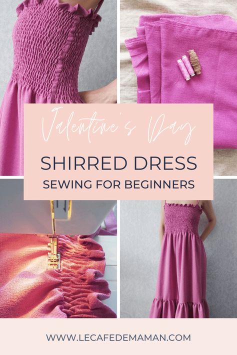 Shirred Dress Pattern, Easy Sew Dress, Diy Summer Clothes, Diy Sewing Tutorials, Simple Summer Dresses, Summer Dress Patterns, Dress Patterns Free, Diy Fashion Accessories, Shirred Dress