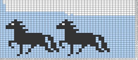 Tricksy Knitter Charts: tolter by olga Stranded Knitting Patterns, Mochila Crochet, Horse Pattern, Fair Isle Pattern, Cross Stitch Animals, Bead Loom Patterns, Fair Isle Knitting, Crochet Chart, Tapestry Crochet