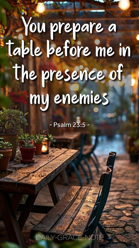 Psalm 37:3-6, You Prepare A Table Before Me Enemies, He Prepares A Table Before My Enemies, Psalms Quotes Encouragement, Exams Motivation, Spiritual Journaling, Bible Messages, Psalms Quotes, Psalm 23 5