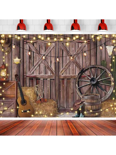 Western Party Decorations, Barn Backdrop, Rodeo Party, Party Backdrops, Western Birthday, Western Theme Party, Western Parties, Cowboy Theme, Style Background