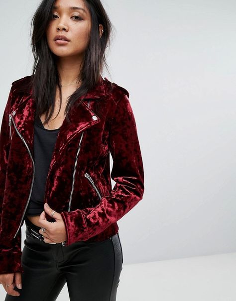 Blank Nyc Leather Jacket, Red Velvet Jacket, Emo Dresses, Shirt Dress Style, Velvet Jacket, Blank Nyc, Mode Inspo, Latest Outfits, Lolita Fashion