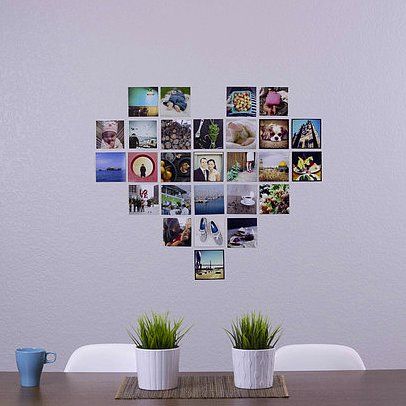 Photo Heart Collage, Heart Photo Walls, Photo Walls Bedroom, Heart Photo Collage, Heart Collage, Photo Wall Decor, Cadeau Photo, Cute Room Decor, Photo Heart