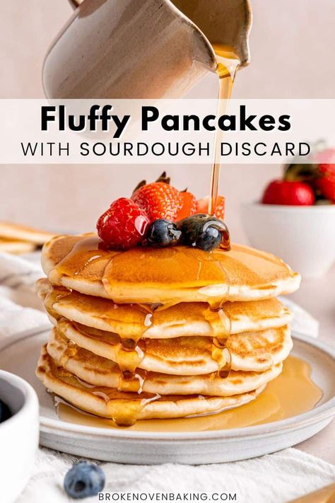 Sourdough Discard Pancakes Farmhouse On Boone, Simple Sourdough Discard Pancakes, Sourdough Discard Pancakes Quick, Brinner Ideas, Sourdough Starter Pancakes, Sourdough Discard Pancakes, Discard Pancakes, Sourdough Ideas, Sourdough Pancakes Recipe