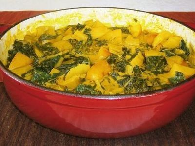 Potato and Silverbeet Curry recipe Easy Vegetable Curry, Vegetable Curry Recipes, Beet Recipes, Vegetarian Curry, Vegan Curry, Red Rice, Vegetable Curry, Potato Skins, Curry Recipe