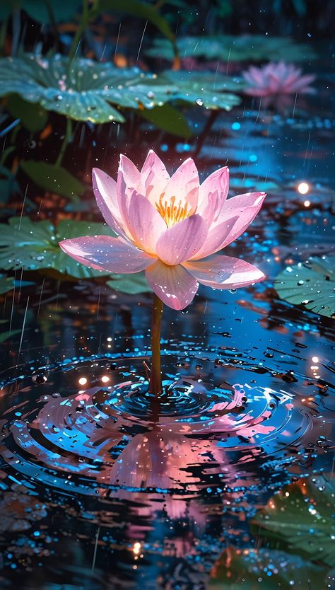 Iphone Wallpaper Travel, Lotus Flower Wallpaper, Rain Wallpapers, Lily Painting, Witchy Wallpaper, Pinturas Disney, Beautiful Flowers Wallpapers, Beautiful Landscape Wallpaper, Zen Art