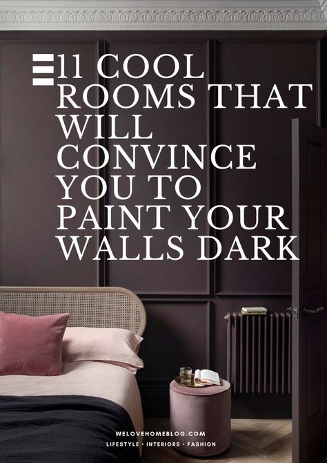 Plum Living Room, Dark Painted Walls, Plum Bedroom, Dark Bedroom Walls, Plum Walls, Dark Walls Living Room, Dark Gray Bedroom, Dark Grey Rooms, Dark Accent Walls