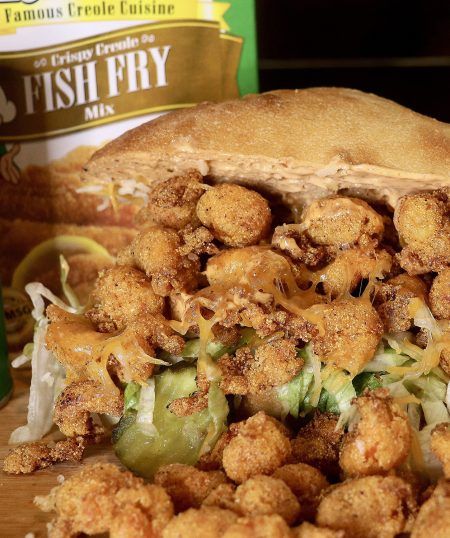 Crawfish Po’ Boy | Tony Chachere's Creole Mustard, Chili Cheese Fries, Popular Appetizers, Delicious Seafood Recipes, Seasoning Recipe, Bacon Jam, Creole Recipes, Smash Burger, Cajun Recipes