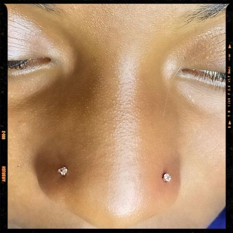 Piercings Inspiration Two Piercings On Nose, Two Sides Nose Piercing, 3 Nose Piercings On One Side, Piercings Nose Both Sides, Nose Rings On Both Sides, Nose Pierced On Both Sides, Dual Nose Piercing, Two Nose Rings On Both Sides, 2 Side Nose Piercing