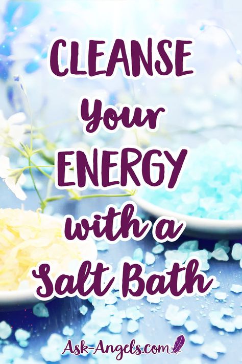 Cleanse Your Energy with a Salt Bath. Regularly cleansing your aura & energy body is so important. Learn an easy and effective salt bath recipe here that will leave you feeling clear and light. #saltbath #healing Purva Ashada, Spiritual Cleansing Bath, Cleanse Your Energy, Cleansing Bath, Bath Salts Recipe, Aura Energy, Aura Healing, Pranic Healing, Salt Bath