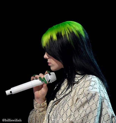 Green Roots, Green Hair, Billie Eilish, A Woman, Neon, Music, Green, Hair, Beauty