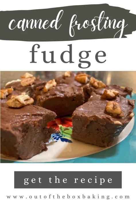 Canned Frosting Fudge from Out of the Box Baking.com Frosting Fudge, Chocolate Chip Frosting, Easy Chocolate Pie, Chocolate Cherry Cookies, Easy Chocolate Fudge, Homemade Fudge Recipes, Walnut Fudge, Fudge Ingredients, Canned Frosting