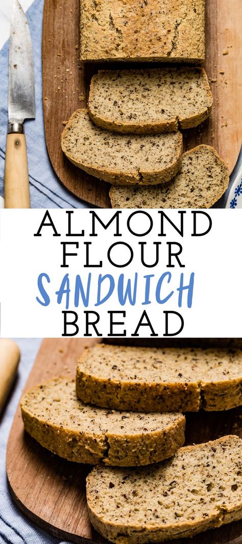 Gluten Free Bread Recipe Almond Flour, Almond Meal Bread, Almond Bread Recipe Low Carb, Almond Flour Sandwich Bread, Almond Meal Recipes, Almond Bread Recipe, Almond Flour Bread Recipes, Paleo Bread Recipe, Sandwich Bread Recipe