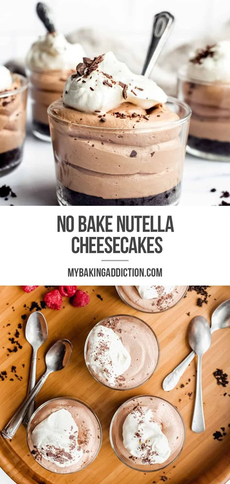 Nutella Deserts, Nutella Desserts Easy, Nutella Dessert Recipes, Nutella Cheesecake Recipes, Nutella Snacks, Nutella Filling, No Bake Nutella Cheesecake, Nutella Recipes Easy, Cheesecake Oreo