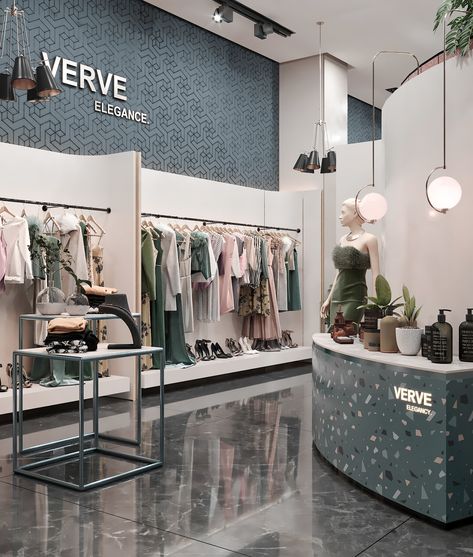 VERVE (FASHION) on Behance Boutique Shop Interior, Fashion Retail Interior, Fashion Store Design, Store Architecture, Fashion Showroom, Hotel Lobby Design, Retail Store Interior Design, Clothing Store Interior, Interior Design Student