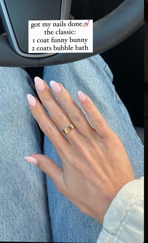 Milky White Nails Color Name, Basic Nails Ideas, Milky Pink Almond Nails, Neutral Nail Color, Engagement Nails, Bridesmaids Nails, Milky Nails, 2024 Nails, Bunny Nails