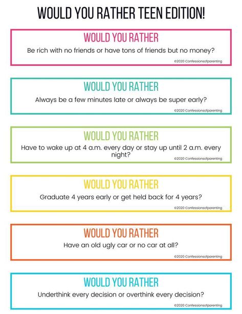 Wouldyourather Career Activities, Questions For Teens, Afterschool Program, Primary Activity, Cousin Camp, Questions For Couples, Rather Questions, Fun Questions, Teaching College