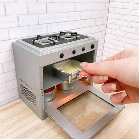 Tiny Baking Set | Miniature REAL Cooking & Baking 2in1 Oven Stove Set – Real Mini World Tiny Baking, Oven And Stove, Mini Vending Machine, Tiny Chef, Miniature Food Tutorials, Tiny Cooking, Oven Stove, 2 Cake, Tiny Cakes