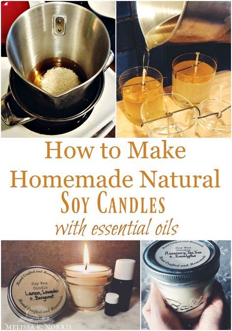 Diy Soy Candles Scented, Oil Candles Diy, Make Soy Candles, Essential Oil Candles Diy, Candles With Essential Oils, Joulun Aika, Homestead Recipes, Candles At Home, Homemade Soy Candles