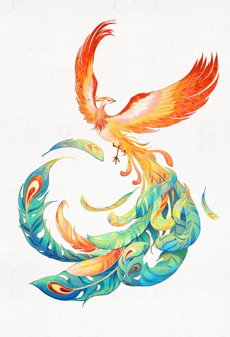 Modern adaptations of mythology proof of strong cultural confidence - Global Times Phoenix Drawing, Ink Tattoo Design, Red Tattoo Ideas, Phoenix Artwork, Red Ink Tattoo, Red Tattoo, Romantic Story, Phoenix Design, Phoenix Art