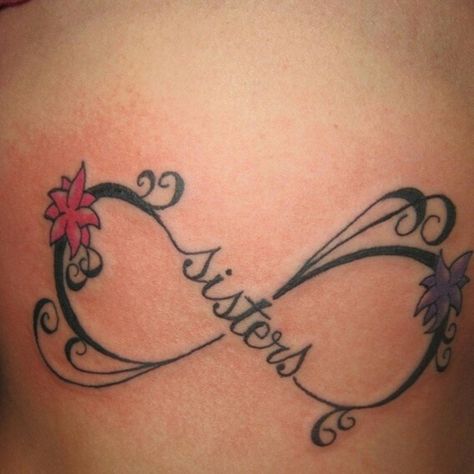 Sister Tattoo Infinity, Soul Sister Tattoos, Unique Sister Tattoos, Infinity Symbol Tattoo, Sister Tattoo Designs, Sisters Tattoo, Infinity Tattoo Designs, Matching Sister Tattoos, Sister Tattoo